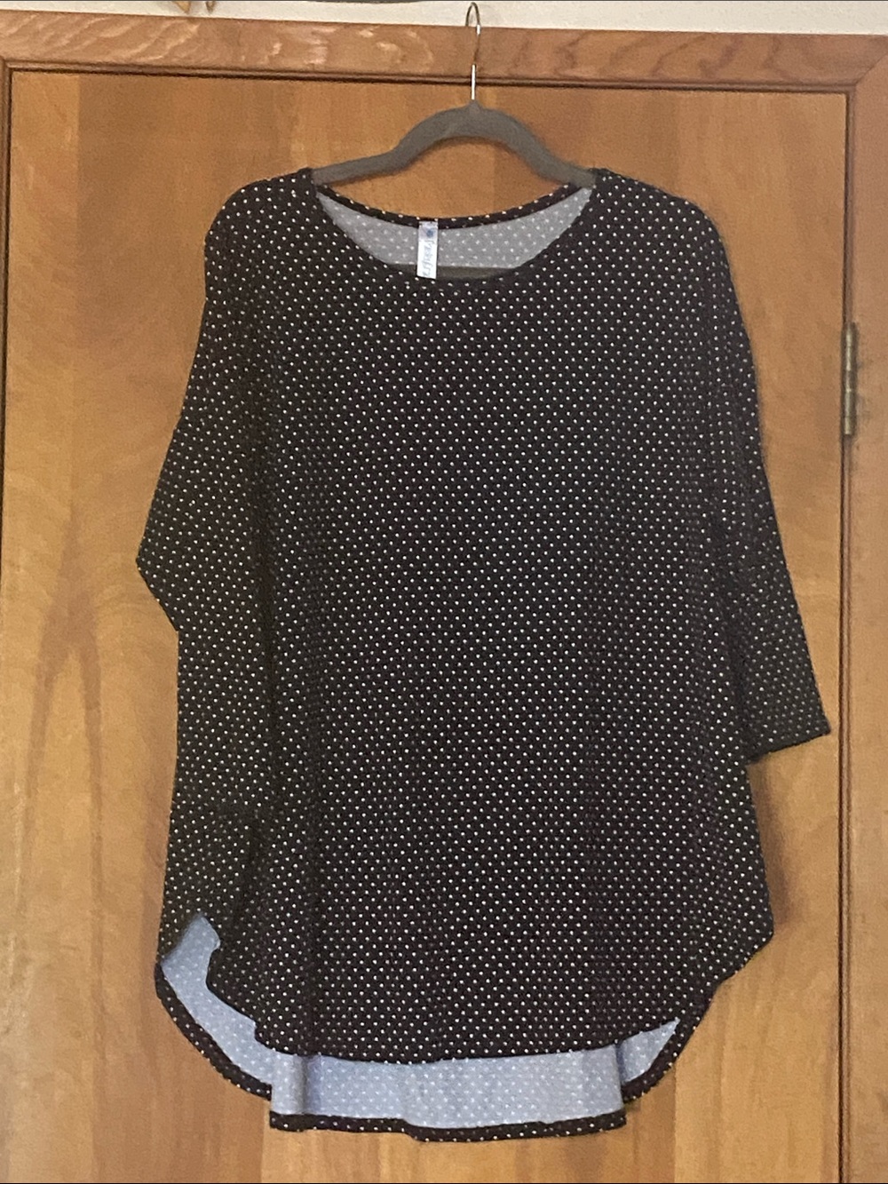 Polka Dot Long Sleeve Women’s Top - Black